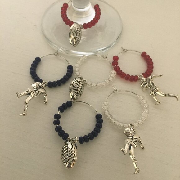 Wine Glass markers - 6 Drink Markers with Charms - Picture 3 of 5